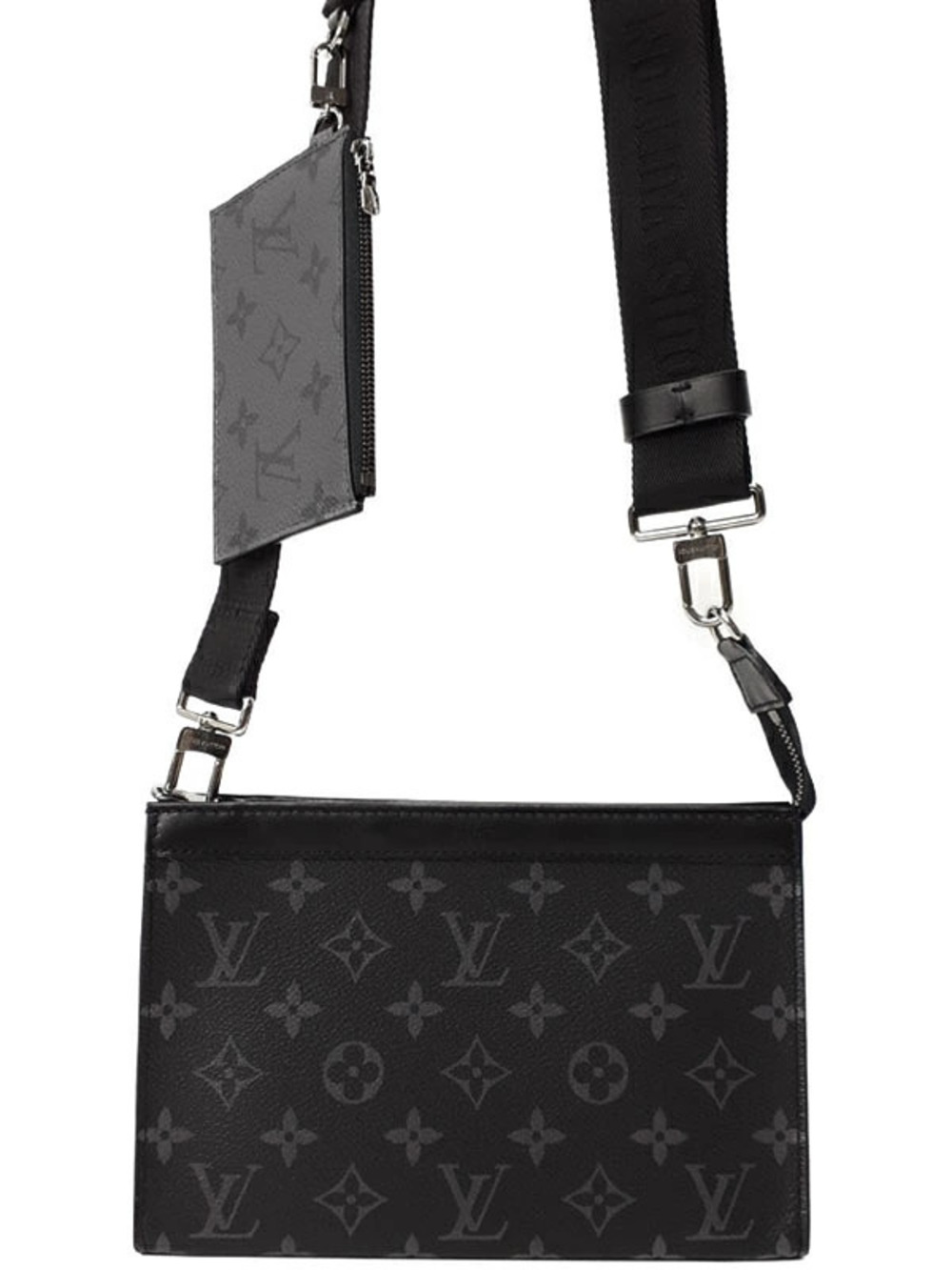 Louis Vuitton Monogram Eclipse Black Reverse Gaston Wearable Wallet Shoulder Bag